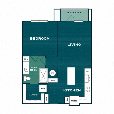 floor plan of the first floor of a bedroom apartment